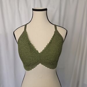 Auden Sage Lace Unlined Pop Over Bralette Size L